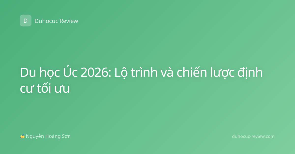 Du học Úc 2026: Lộ trình và chiến lược định cư tối ưu