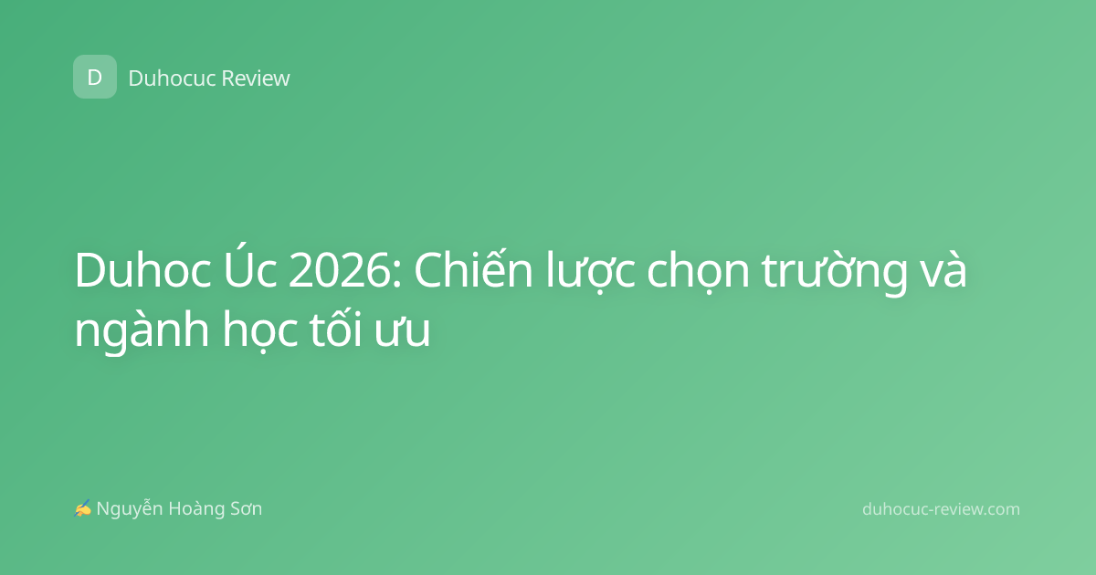 Duhoc Úc 2026: Chiến lược chọn trường và ngành học tối ưu