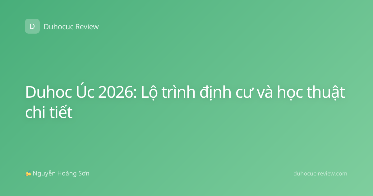 Duhoc Úc 2026: Lộ trình định cư và học thuật chi tiết