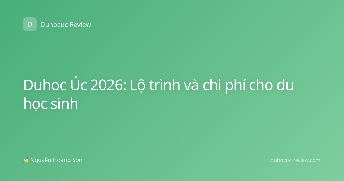 Duhoc Úc 2026: Lộ trình và chi phí cho du học sinh