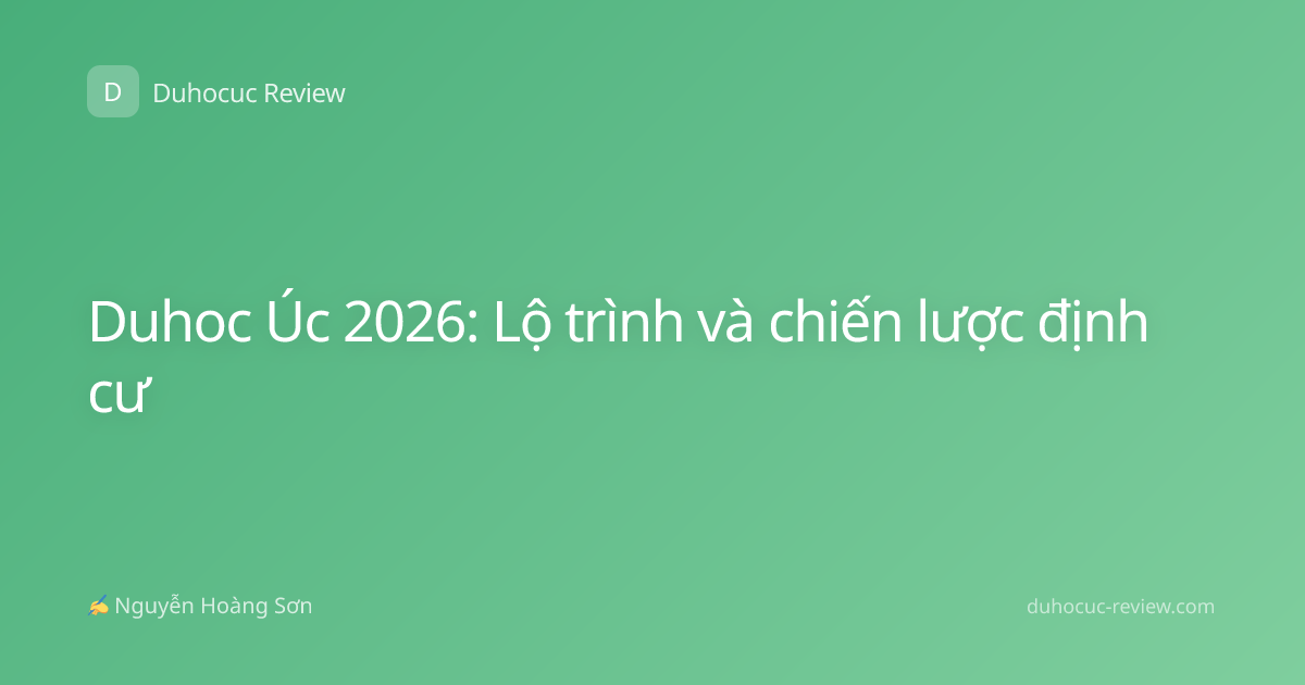 Duhoc Úc 2026: Lộ trình và chiến lược định cư